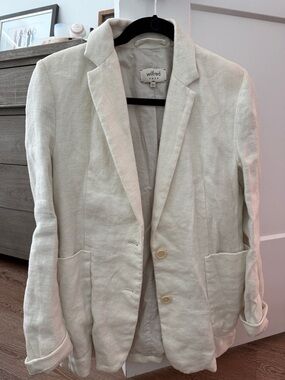 Wilfred Cream Linen-Blend Relaxed Blazer